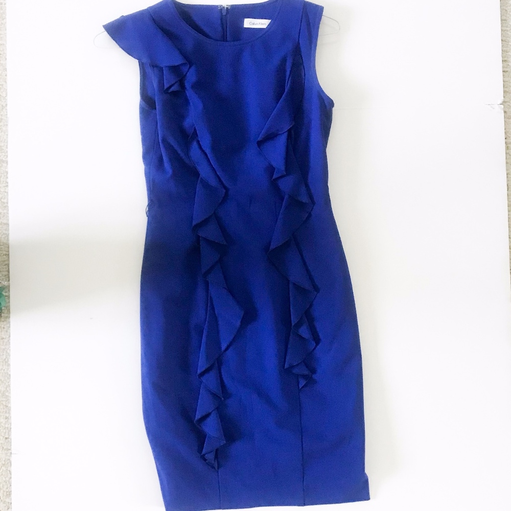 Calvin Klein ruffled front dress